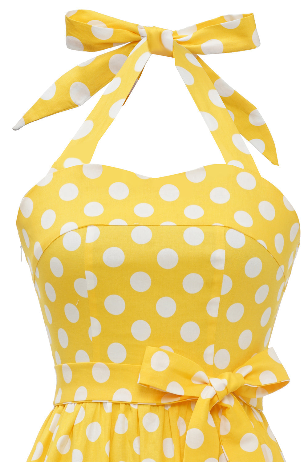 Halter Blå Polka Prikker 1950'erne Kjole