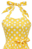 Halter Blå Polka Prikker 1950'erne Kjole
