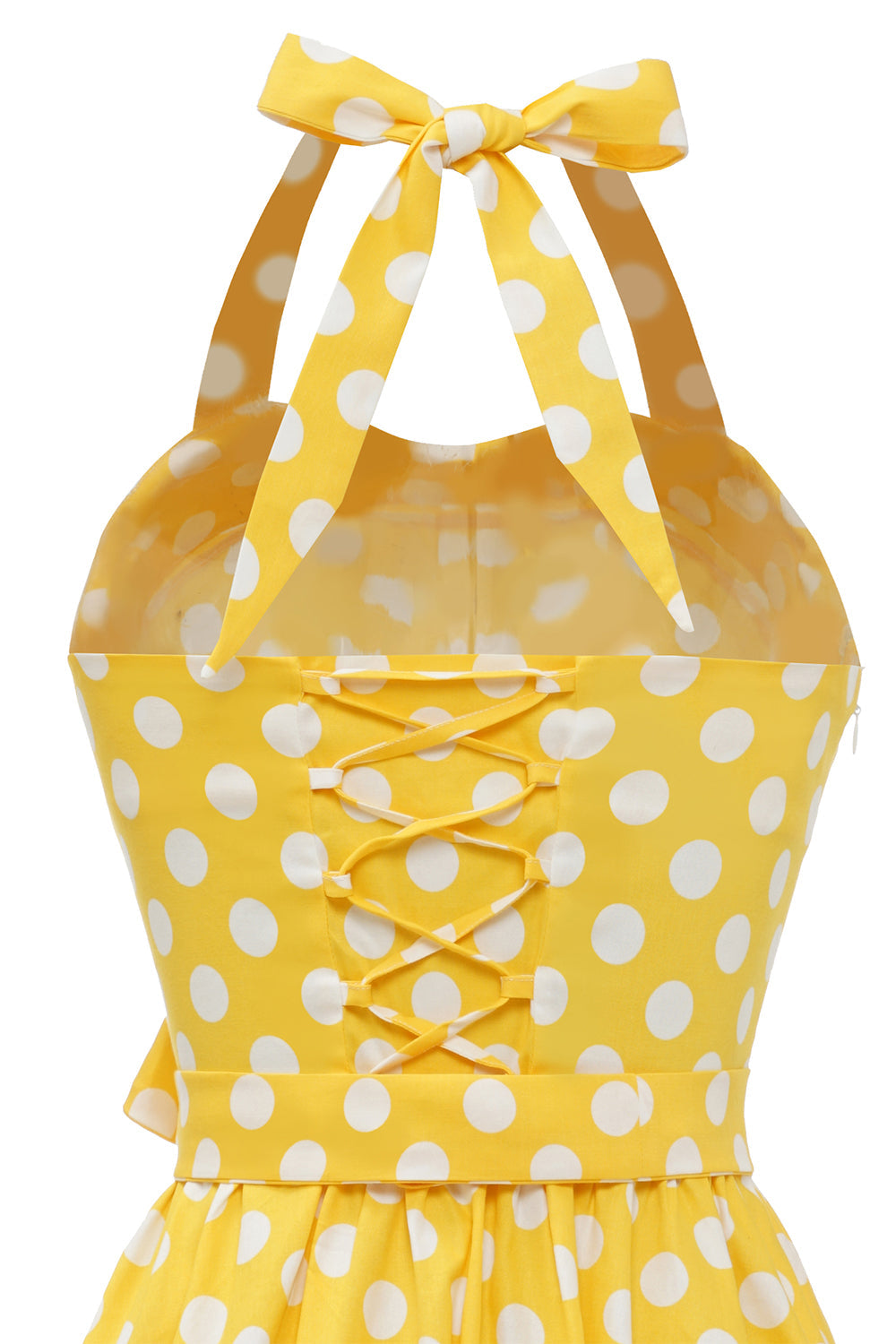 Halter Blå Polka Prikker 1950'erne Kjole