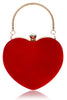 Indlæs billede til gallerivisning Rød Fløjl Hjerte håndtaske