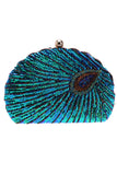 Påfugl grøn beaded shell formet kobling
