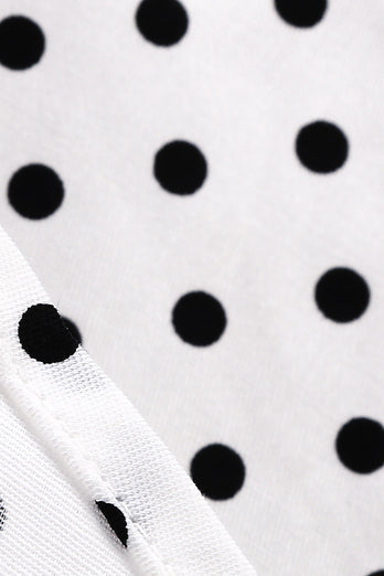 Halter Neck Blå Polka Dots Vintage Kjole med Rygløs