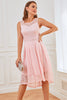 Indlæs billede til gallerivisning Pink ærmeløs blonde kjole