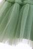 Indlæs billede til gallerivisning Grøn rund hals tyl blomst pige kjole med bowknot