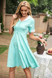 V Hals 1950'erne Swing Dress