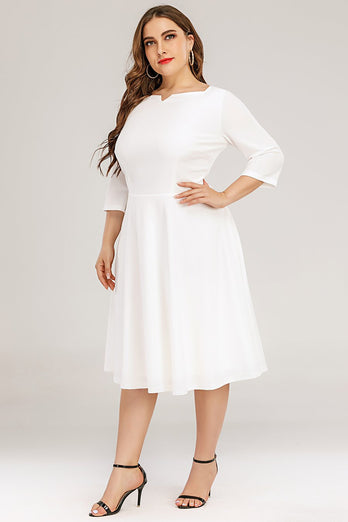 Hvid formel kjole i størrelse