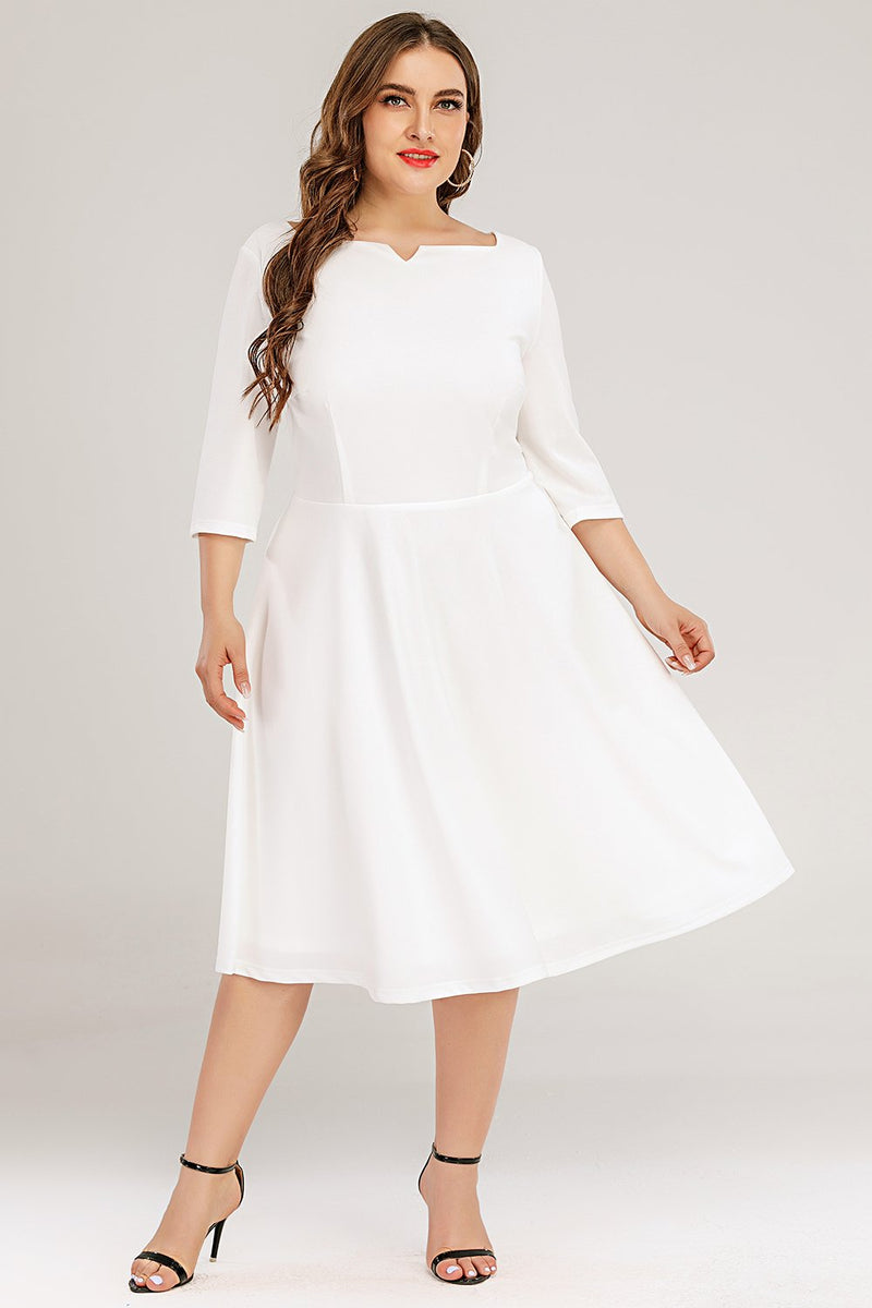Indlæs billede til gallerivisning Hvid formel kjole i størrelse