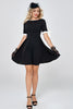 Indlæs billede til gallerivisning Vintage kortærmede Lille sort kjole