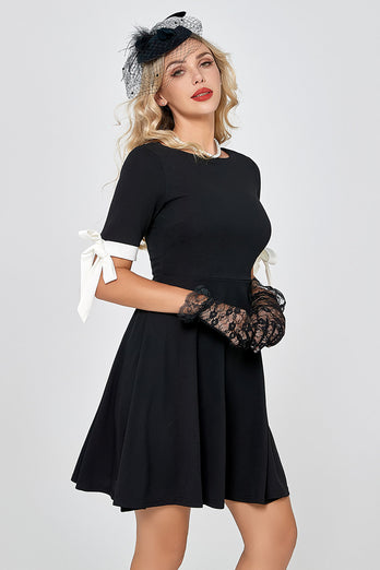 Vintage kortærmede Lille sort kjole