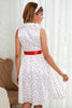 Indlæs billede til gallerivisning Hvid rød polka prikker vintage kjole
