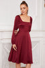 Indlæs billede til gallerivisning Bourgogne lange ærmer Formel Party Dress