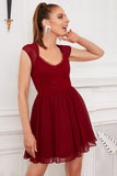 Bourgogne Blonder Kort Cocktail Dress