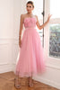 Indlæs billede til gallerivisning Smukke en linje stropløs pink prom kjole med applikationer