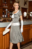 Indlæs billede til gallerivisning Elegant vintage afslappet blomsterprint arbejdsfest A-line swing kjole