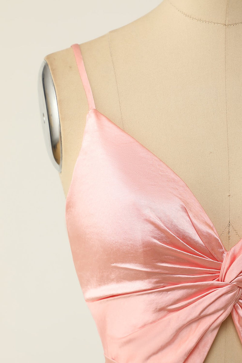Indlæs billede til gallerivisning En line spaghetti stropper Blush Short Homecoming Party Dress