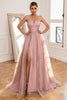 Indlæs billede til gallerivisning Glitter Blush Long Prom Kjole med slids