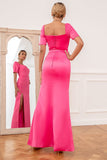 Kappe Sweetheart Fuchsia Long Prom Kjole med Split Front