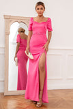 Kappe Sweetheart Fuchsia Long Prom Kjole med Split Front