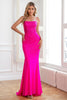 Indlæs billede til gallerivisning Glitter Hot Pink Havfrue Paillet Prom Kjoler
