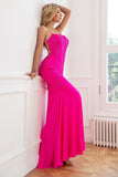 Glitter Hot Pink Havfrue Paillet Prom Kjoler