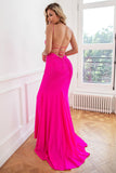 Glitter Hot Pink Havfrue Paillet Prom Kjoler