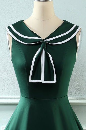 Grøn 1950'er kjole med slips