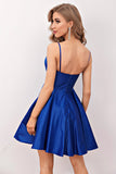 Royal Blue Kort Prom Hjemkomst Kjole