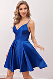 Royal Blue Kort Prom Hjemkomst Kjole