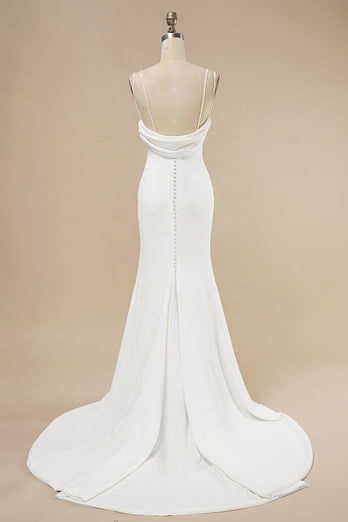 Havfrue Boho brudekjole med flæser