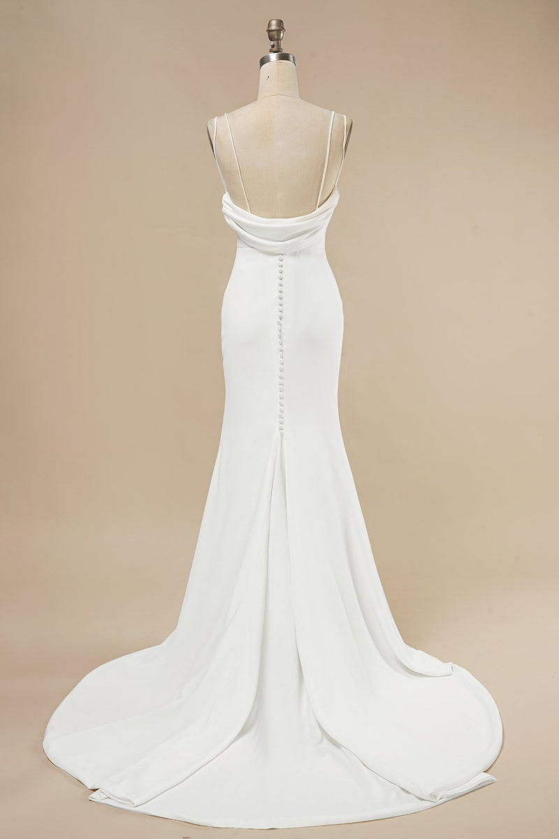 Indlæs billede til gallerivisning Havfrue Boho brudekjole med flæser