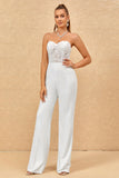Sweetheart Elfenben bryllup jumpsuits med blonder